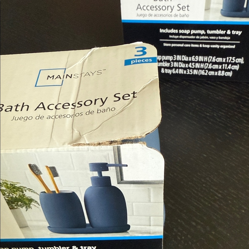 Mainstays Bath Accessory Set - Blue - Picture 7 of 8
